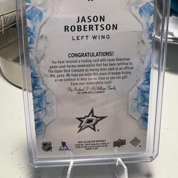 Jason Robertson game-worn jersey hockey card - Picture 2 of 2